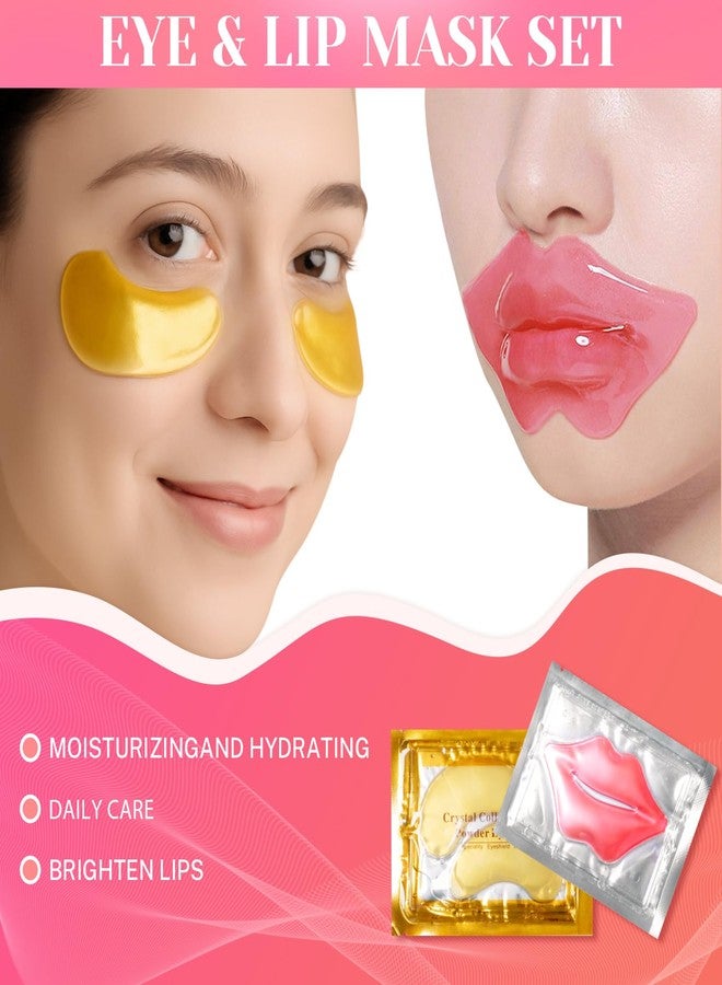 Epstur 30 Pairs Lip Masks & Eye Masks, 24K Gold Crystal Gel Collagen Eye Pads, Under Eye Patches for Puffy Eyes, Dark Circles, Bachelorette Party Favors, Bridesmaid Gifts, Wrinkles and Fine Lines - Image 2